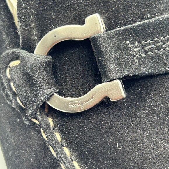 Genuine Salvatore Ferragamo Black Suede Mens Loafers Size 9.5 EE 7506 main image 10